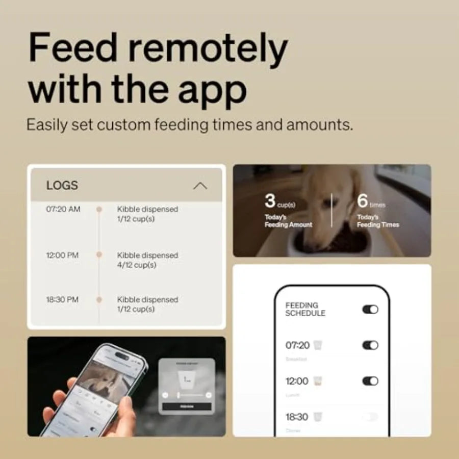 Automatic Cat Feeder with 1080P HD Camera and Night Vision 5G WiFi Pet Feeder with 2-Way Audio Low Food Blockage Sensor Motion