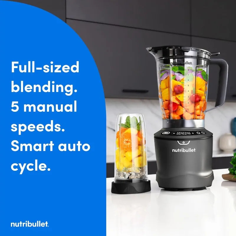 nutribullet® SmartSense Blender Combo,1400W, 64oz Pitcher,32oz & 24oz Cups,5-Speed, Smoothies,Ice and Frozen Fruit,Nut Milk,Soup