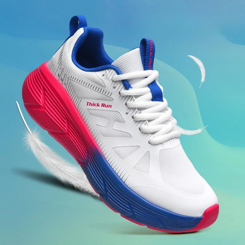 New Men Women Running Shoes Thick Sole Cushioning Sneakers Breathable Mesh Lightweight Jogging Training Athletic Walking Shoes
