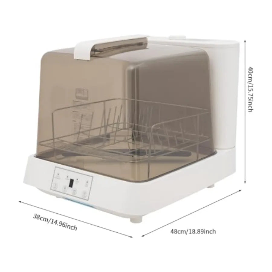 800W Compact Built-in Dishwasher with 6L Water Tank for 4-5 Set Tableware 360 Rotating Cleaning 3 Wash Programs Ideal for Small