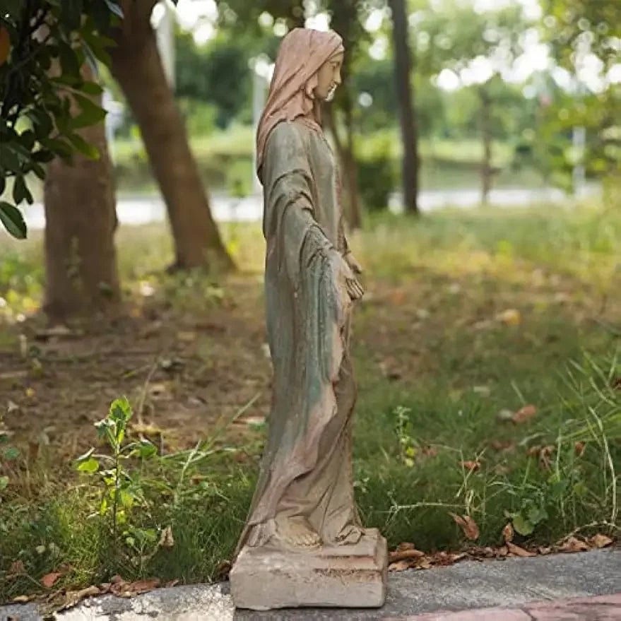 Virgin Mary Garden Statue Outdoor H31” Blessed Catholic Saint Mother of God Large Holy Madonna Resin Religious Sculpture Yard Ou