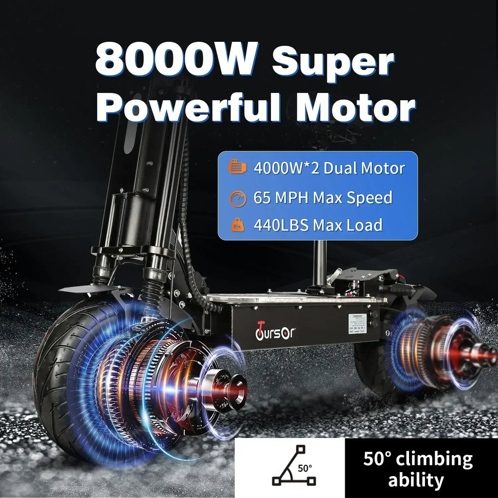 TOURSOR X13 5000W*2 Dual Motor Electric Scooter For Adults 72V35Ah Battery E-Scooter 13" Road Tire Foldable Road EScooter