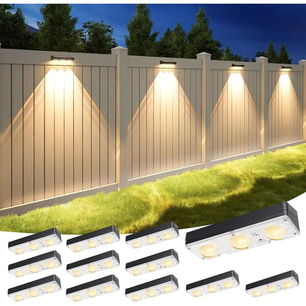 Outdoor Waterproof LED Lights, 12 RGB Colors & Warm White & Cool White, Ideal for Patio, Wall, Deck, Yard (12 Pack, Black)