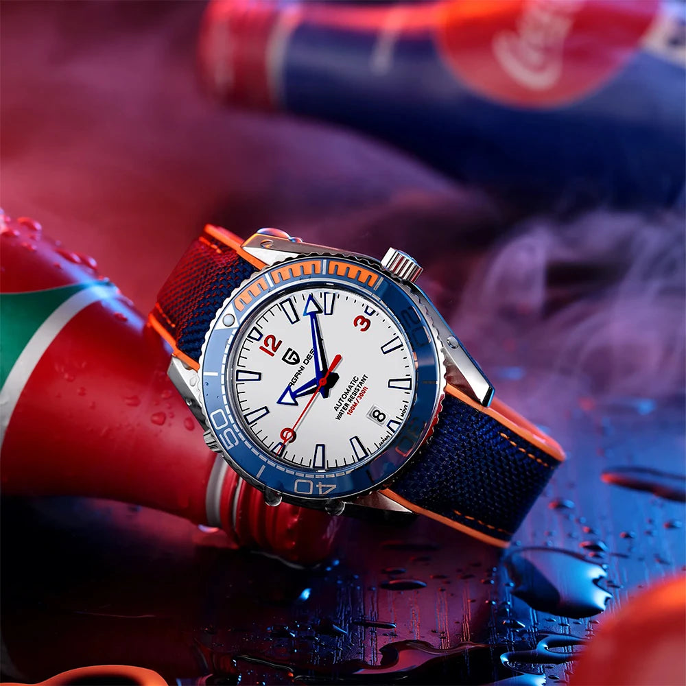 Top PAGANI DESIGN luxury watch mechanical automatic watch Diving rubber series sports watch Sapphire Luminous fashion Men'sWatch