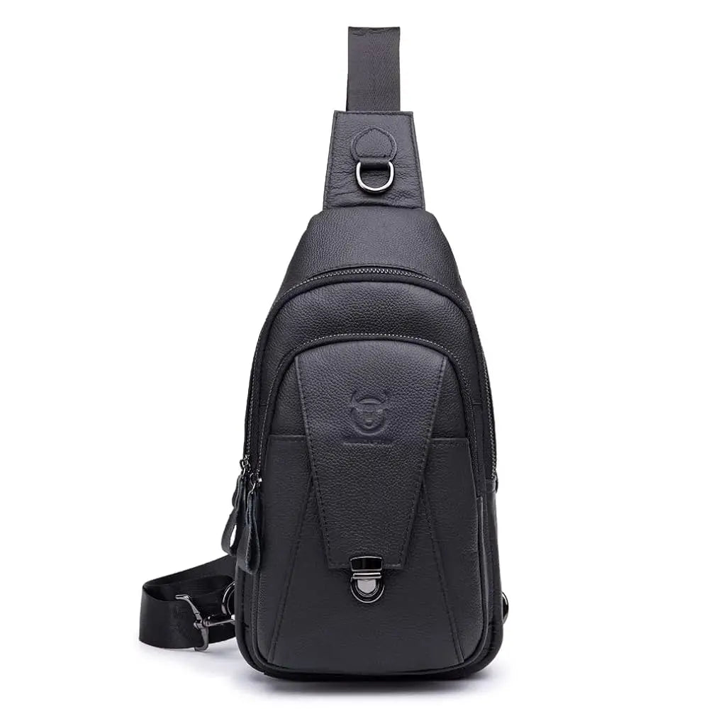 Vintage Leather Sling Bag Backpack for Men Crossbody Shoulder Chest Day Pack Backpacks