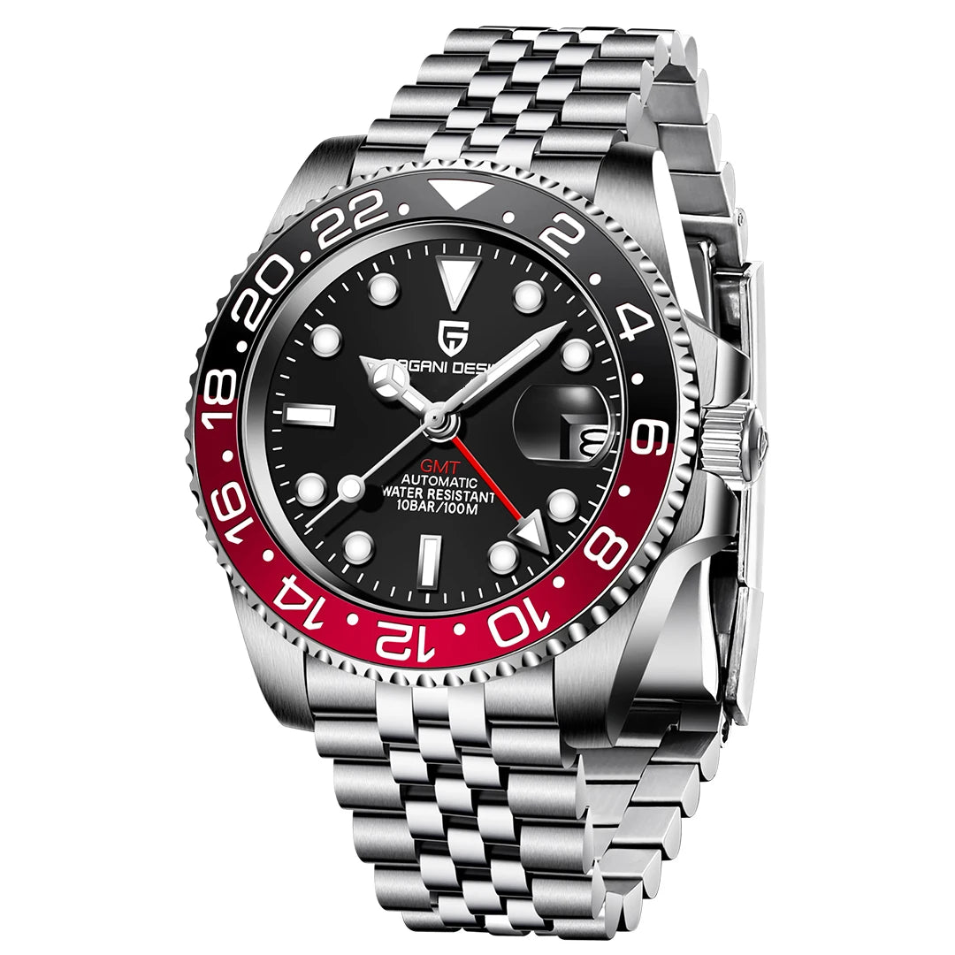 2026 New PAGANI DESIGN Luxury Men Mechanical Watches Stainless Steel GMT Watch Top Brand Sapphire Glass Men Watch reloj hombre