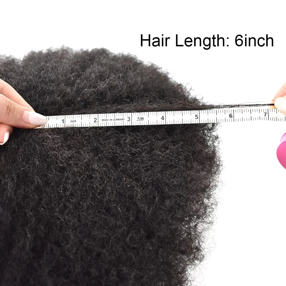 【TIMIA】Men's Wig 8x10 Human Hair 0.1 Toupee 6mm wave Full PU Afro Wig for Black Men Suitable for American Men #1B Nuture Black