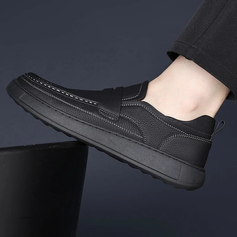 Men's Classic Leather Shoes New Arrival: Elegant Leather Moccasins, Summer Handmade Slip-Ons & Casual Skate Sneakers