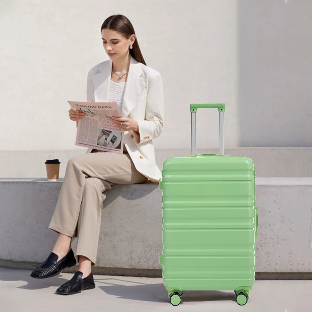 20/24/28 Inch 3PCS ABS Luggage Set Spinner Wheels Carry-On Suitcase Matching Color Combination Lock Lightweight Travel Luggage
