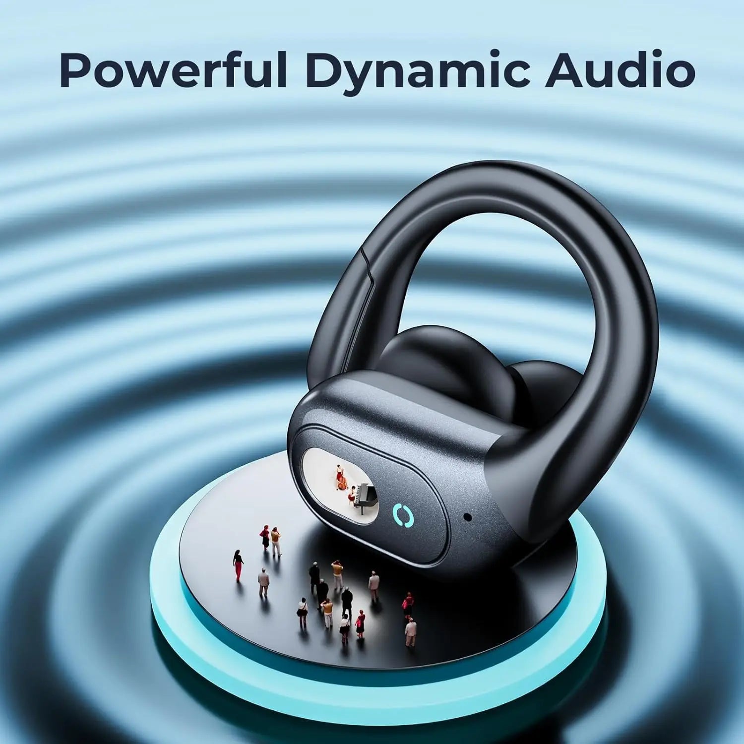 Active Noise Cancelling Wireless Bluetooth Earbuds with 90Hrs Playback, IPX7 Waterproof Over-Ear Hooks for Sports Running Gym