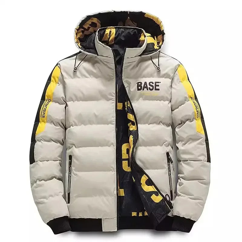 Men Autumn Winter Cotton Jacket Warm Comfortable Padded Thickened Down Jacket 2025 New Double-Sided Clothes Removable Cap M-6XL