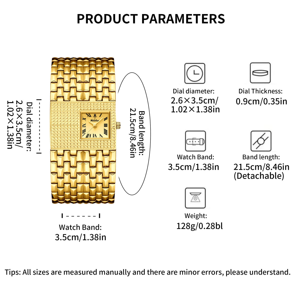 YaLaLuSi Women's Quartz Watch Sculpted Gold Color Elegant Gorgeous Style With Box Watch Remover 2026 Hot New Ion Plating