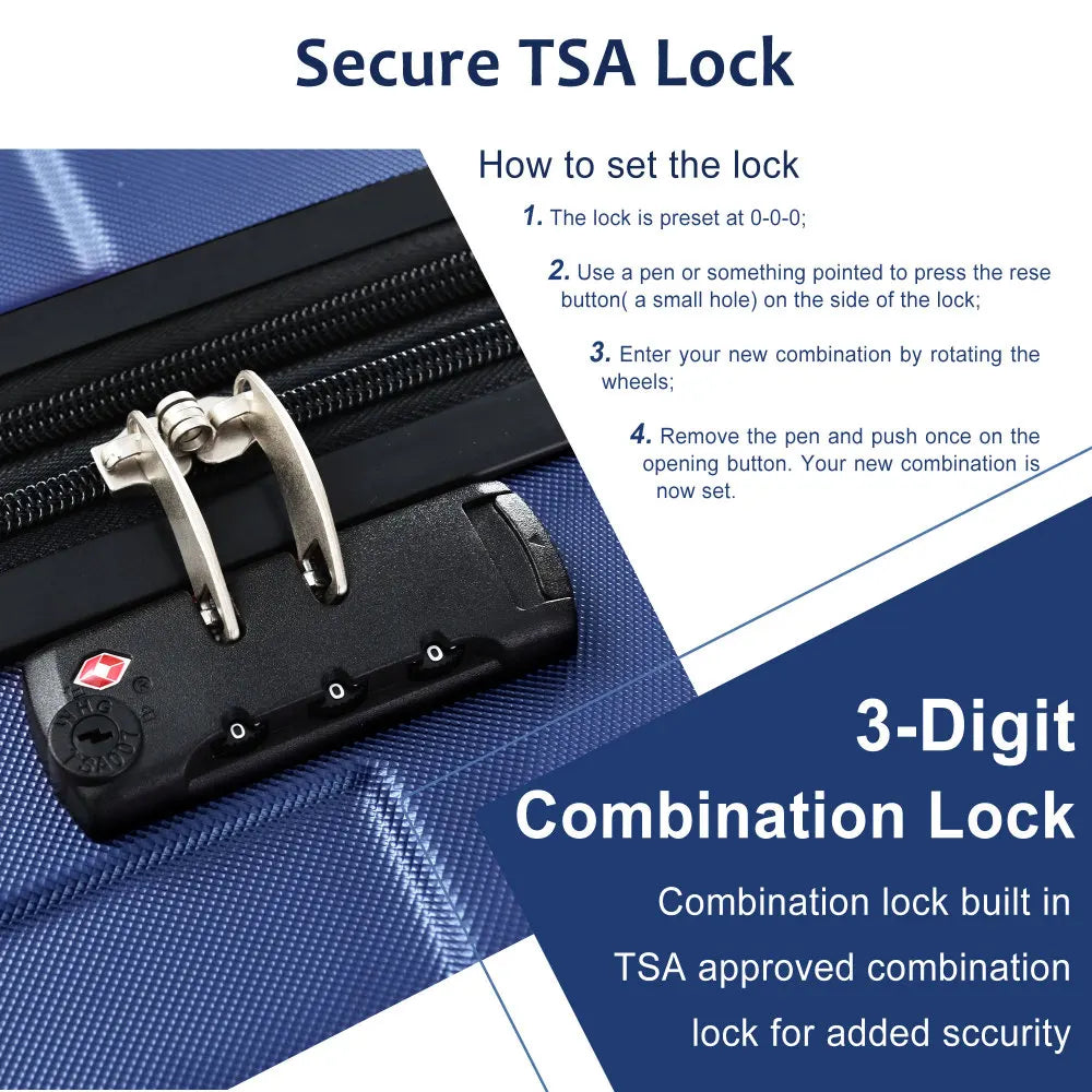 2 Piece Hardshell ABS Luggage Sets Suitcase Set Expandable with TSA Lock Spinner Wheels for Men Women