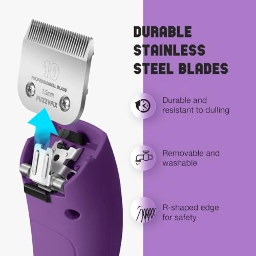 Professional Dog Clippers for Grooming - 2 Speed Pet Grooming Kit for Thick Curly Matted Coats - Low Noise Heavy Duty Cordless