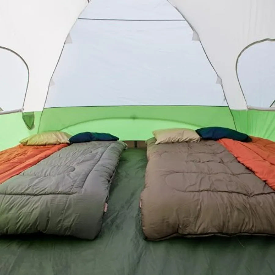 Evanston Tent with Screen Room 8 Person Weatherproof Tent Sets Up in 15 Mins Included Rainfly & Carry Bag Made of PFAS-Free Mate