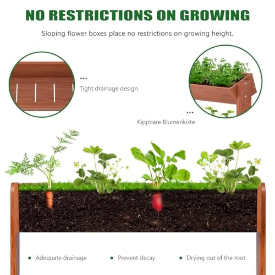 Wooden Vertical Raised Garden Bed 5 Tier Garden Planters Freestanding Plant Stand Flower Rack Wooden Planter Box for Plants Her