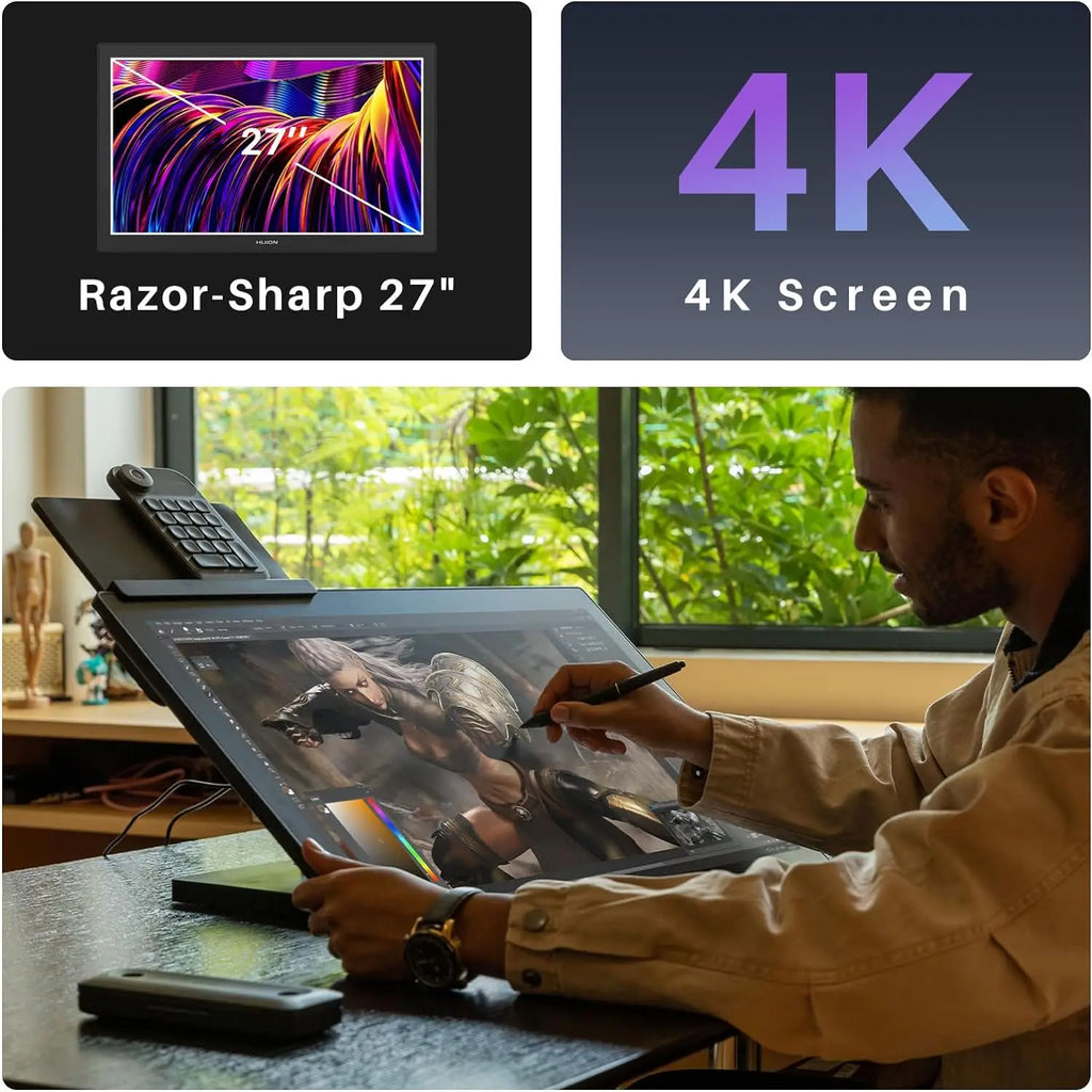 Huion Kamvas Pro 27 4K Multi-touch Screen 27 Inch Large Graphics Tablet Drawing Display PenTech 4.0 16K Levels Digital Stylus