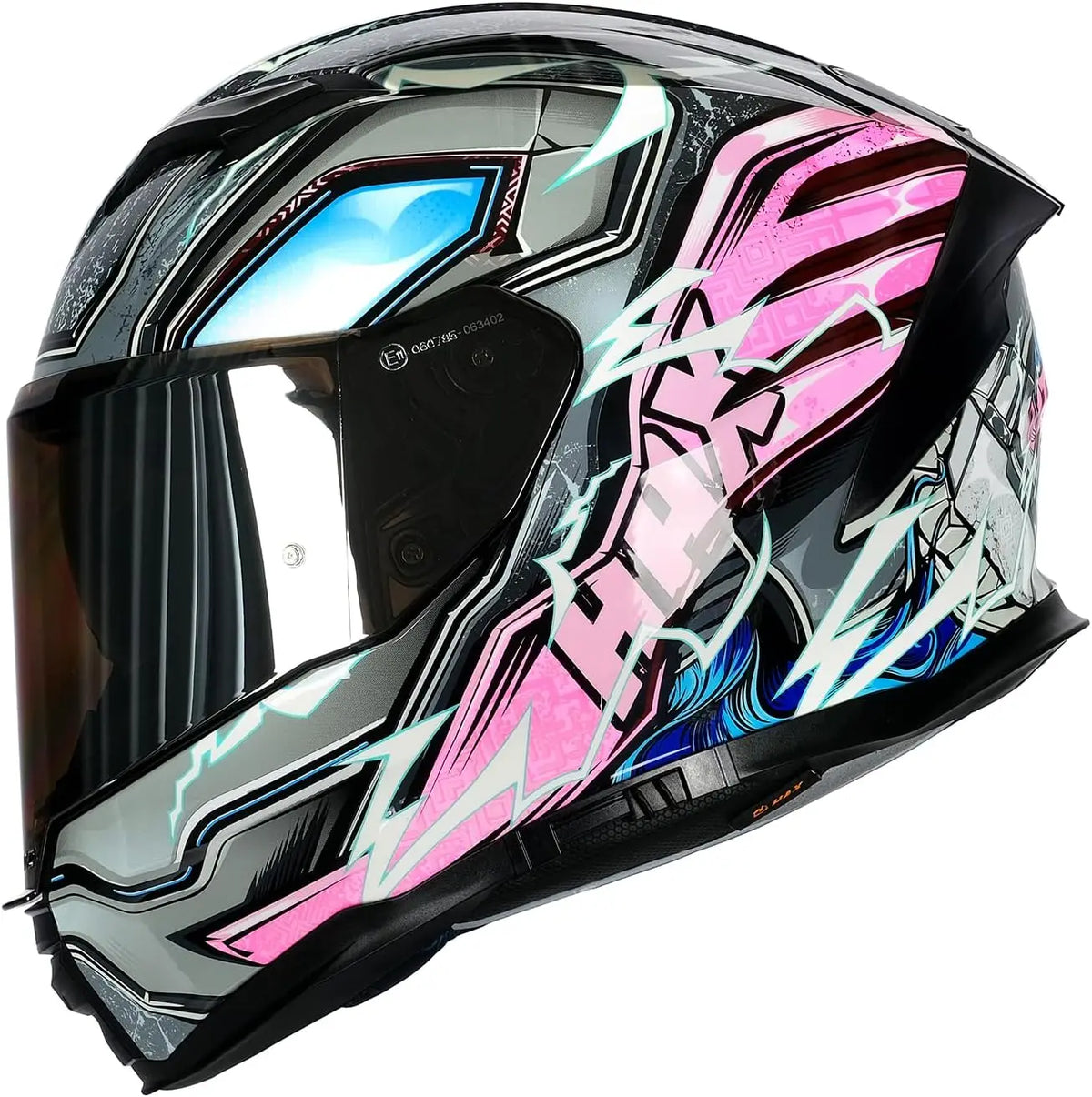 Force Glow-in-The-Dark Aerodynamic Full Face Helmet for Street E-Bikes DOT ECE Certified-Enhanced Dual Visor Adult Size Pinlock