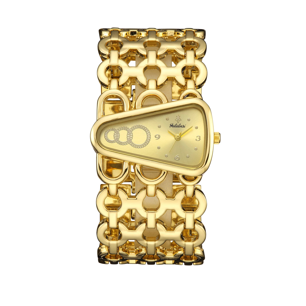 YaLaLuSi brand new popular watch gold skeleton gorgeous chic ion-plated gift box regulator