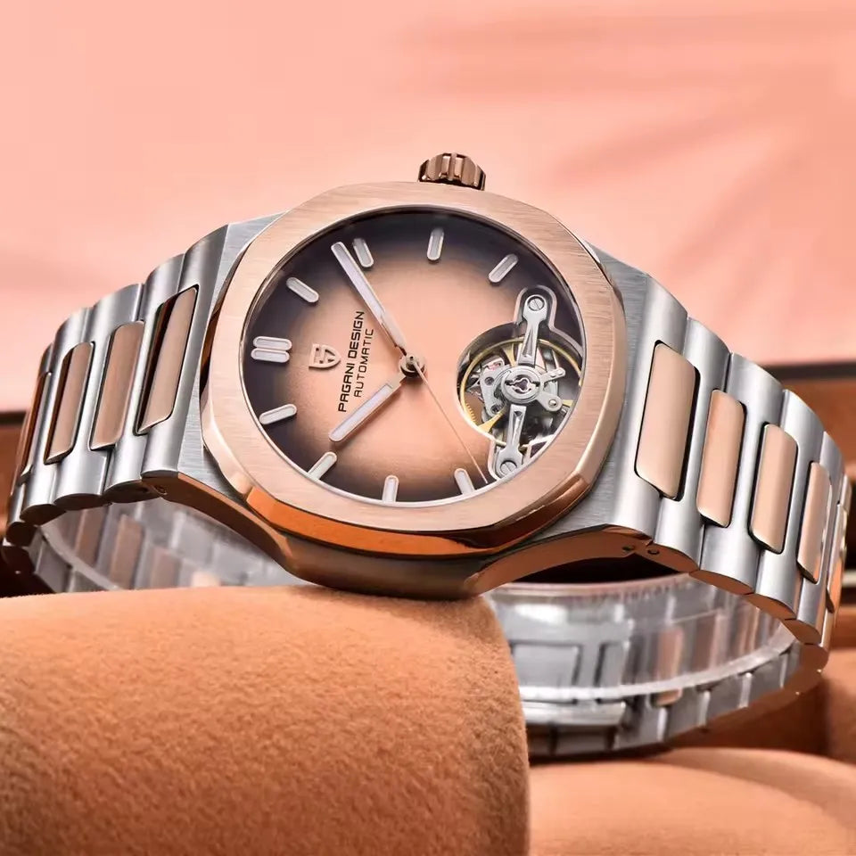 2026 PAGANI DESIGN New Tourbillon Mechanical Watch 316L All Steel Luxury Waterproof Men watch Sapphire Mirror Luminous Man watch