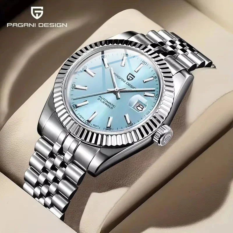PAGANI DESIGN 42MM sky blue Men Watch Top Brand Luxury Automatic Watch Stainless Steel Waterproof Mechanical Watches For Men
