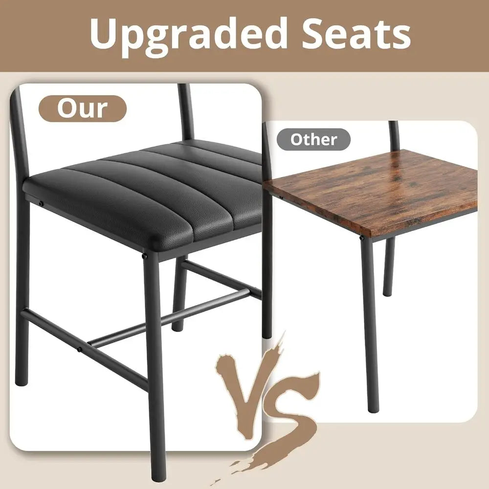 Dining Table Set or 4, Kitchen Table with Upholstered Bench and 2 Chairs, Kitchen Table and Chairs Set or Small Space, Aparent,