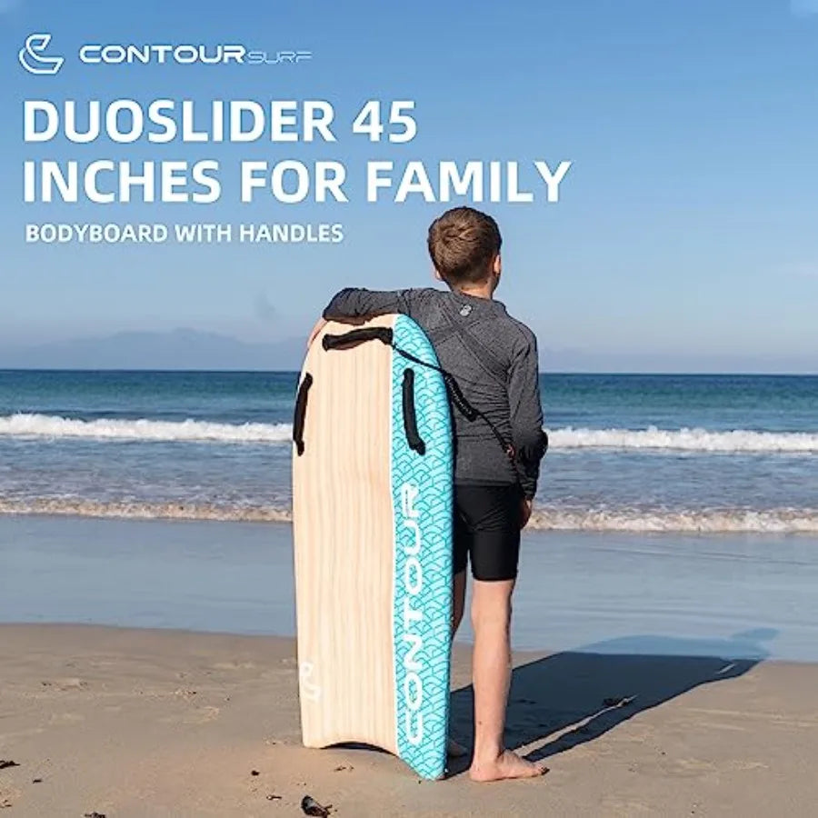 Contour Surf DuoSlider 45'' Body Board Bodyboards with Handles Surfboards for Two Person Parent-Child Surfing Bodyboard for Big