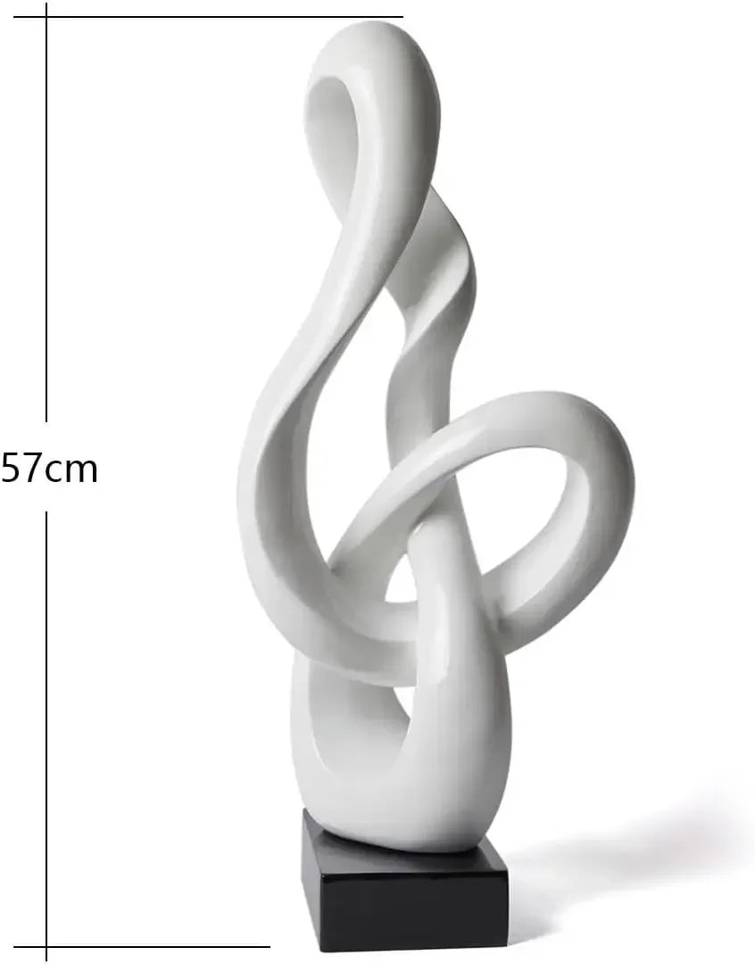 Sculpture Music Note Decor Modern Statue Gifts Treble Clef Figurine Polyresin Arts White 23 inch