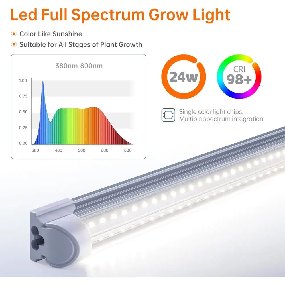 5-Tier Indoor Plant Stand with 24W T8 5000K LED Grow Lights and Timer, 29.5x13.8x59IN
