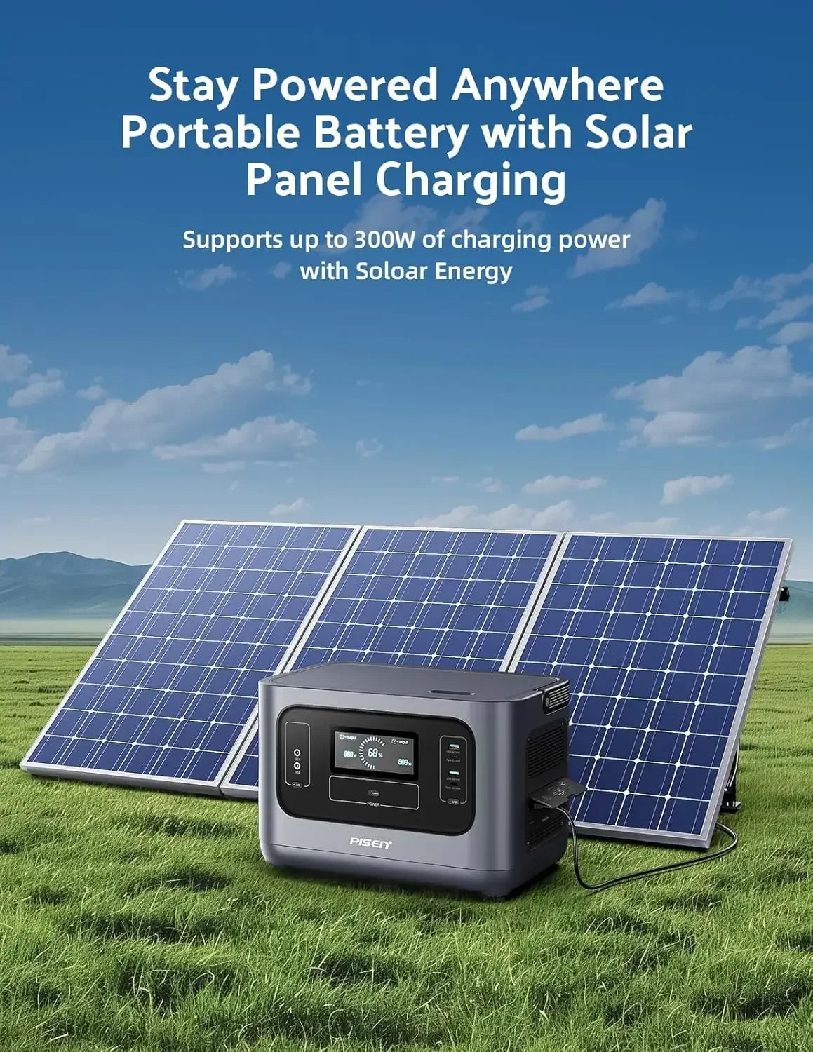 Portable Power Station 1000W, Solar Generator with Fast Charging, 1008WH LiFePO4