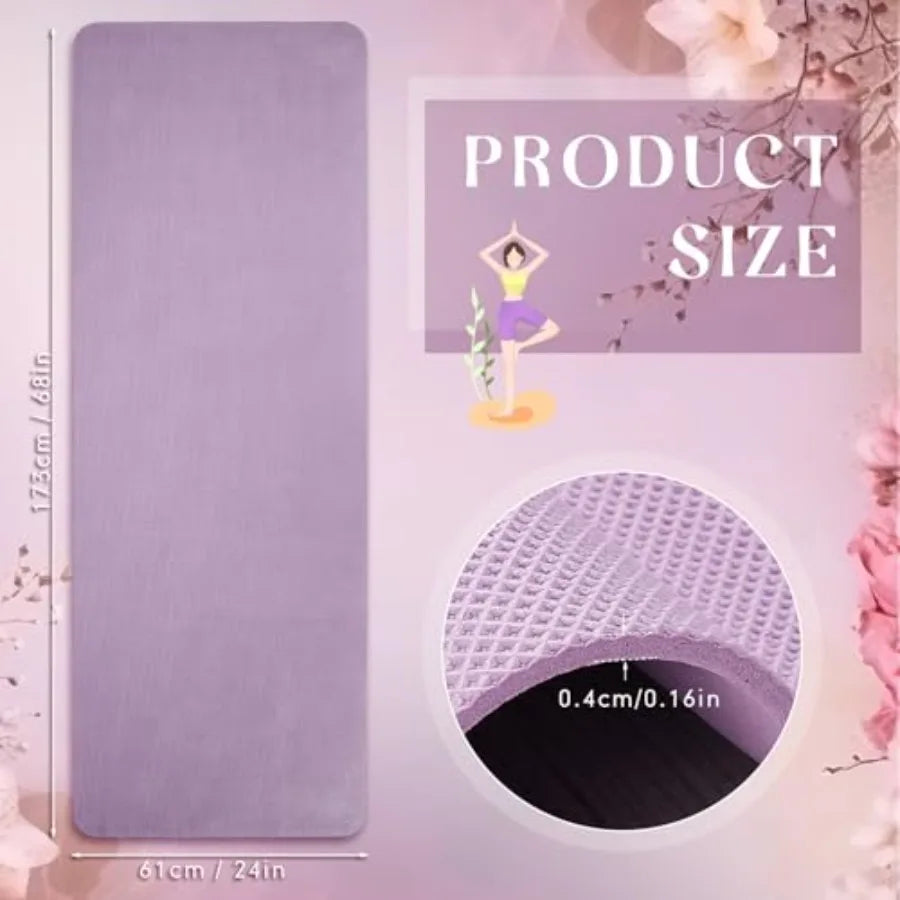 24 Pack 68 x 24 Yoga Mat Bulk 4mm Thick Extra Long Sports Mat Anti Slip Tear Resistant Yoga Exercise Set for Fitness Stretching