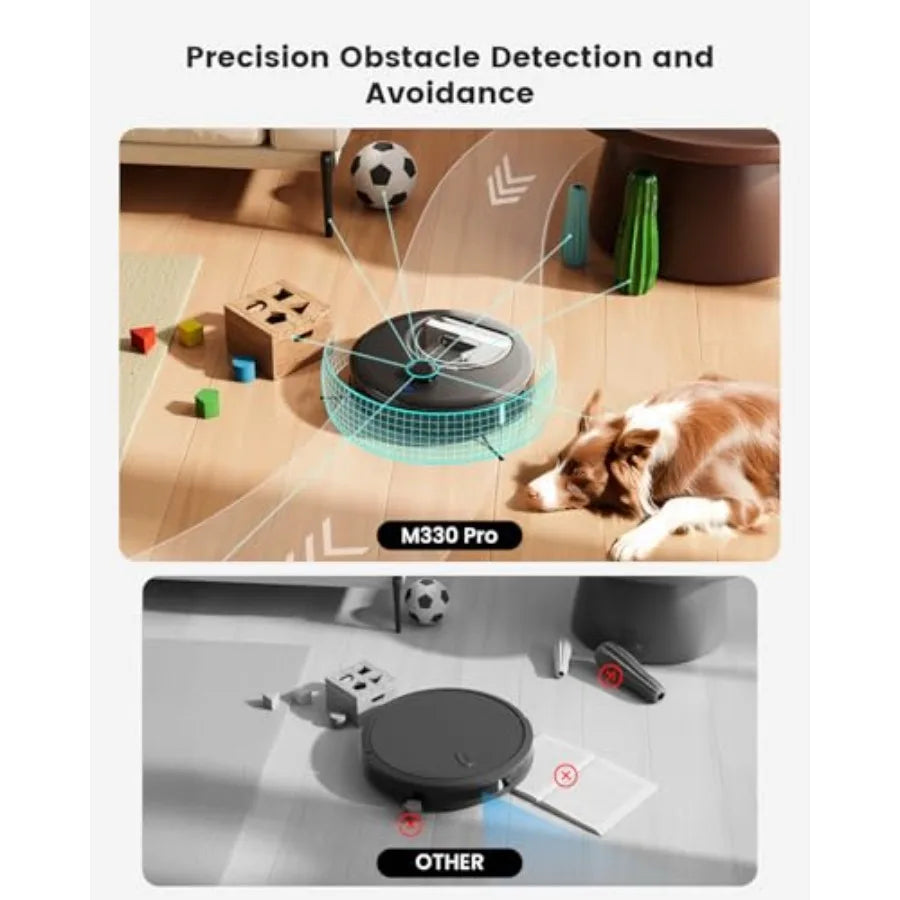 LiDAR Robot Vacuum and Mop 450ml Visible Dustbin with Upgraded 190 PSD Obstacle Avoidance for Pet Hair Carpets Multi-Floor Mapp