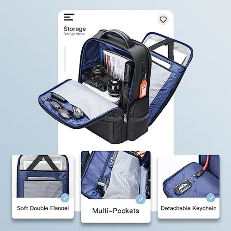 Executive Multi-Function Travel Friendly Backpack for Men 15.6 inch Laptop Business Anti Theft Computer Rucksack Water Resistan