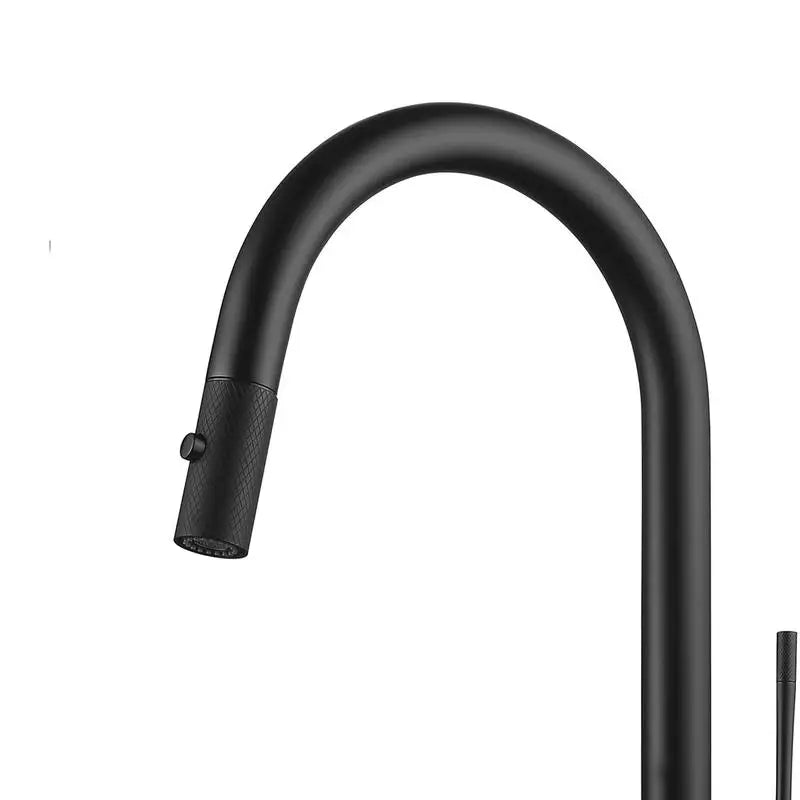 Matt Black Pull Down Kitchen Faucet - Modern Design, Easy to Use, Dual Function Spray