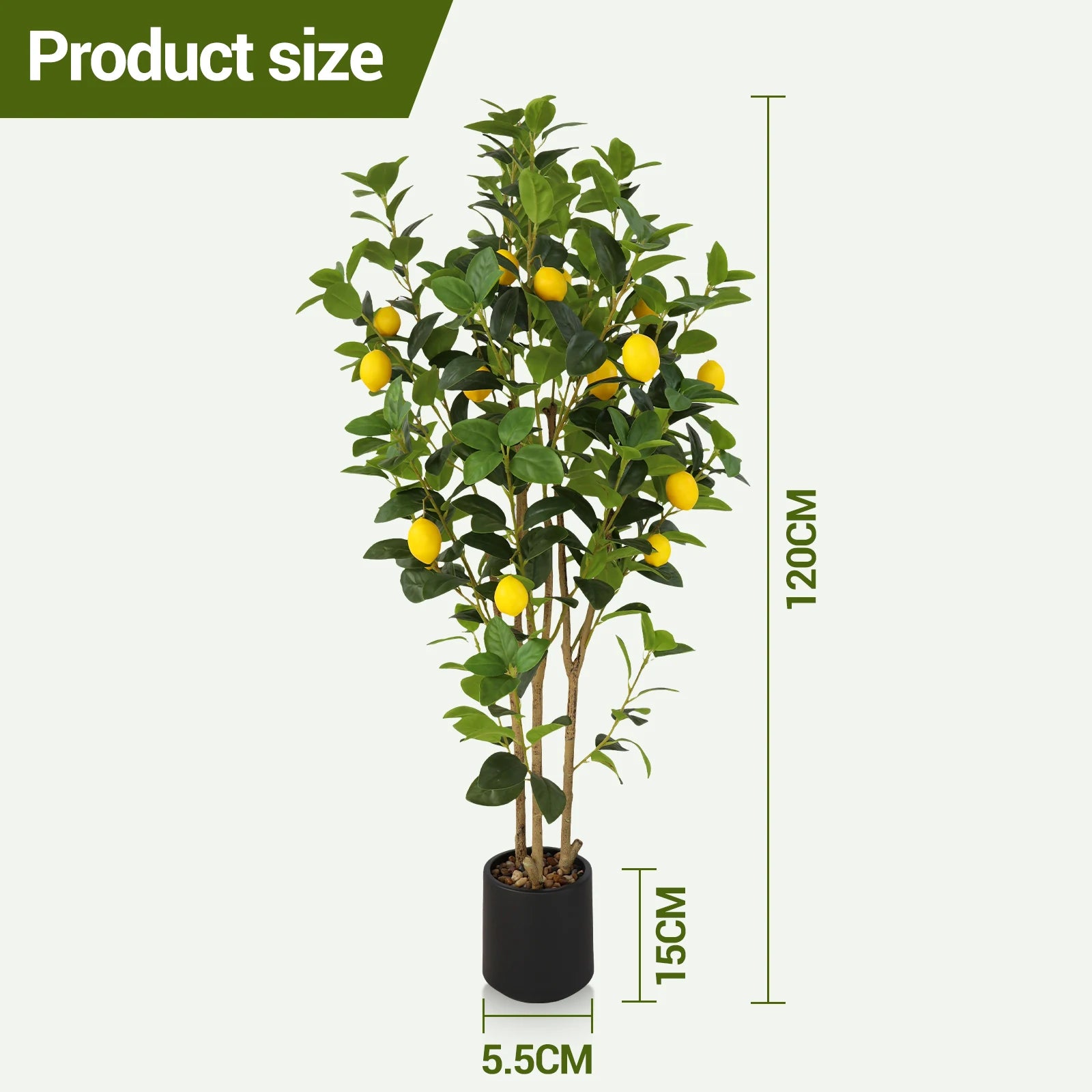 2-Pack 4FT Artificial Lemon Tree That Look Real, Faux Lemons Citrus Plants with Yellow Fake Lemons Fruits, Trees for Home Office