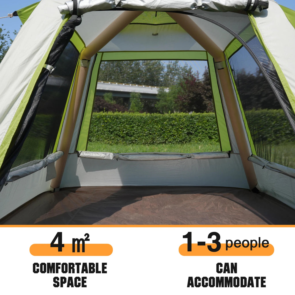 Camping Tent for 2 Person 3 Person Easy Setup Automatic Inflatable Camping Tent Oxford Waterproof Pop Up Tent for Hiking