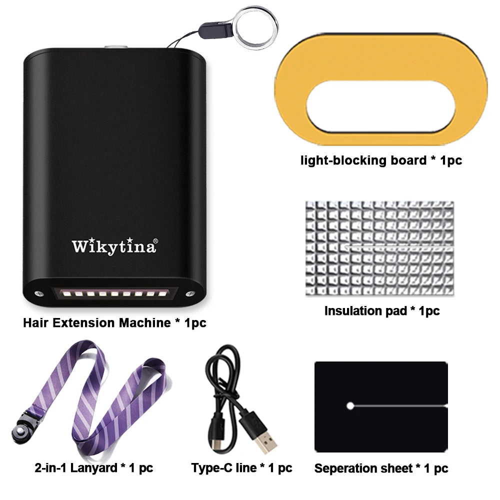 Complete Hair Extension Machine with UV Light V Light Tools Glue and Curing Lighter for Easy Hair Extensions