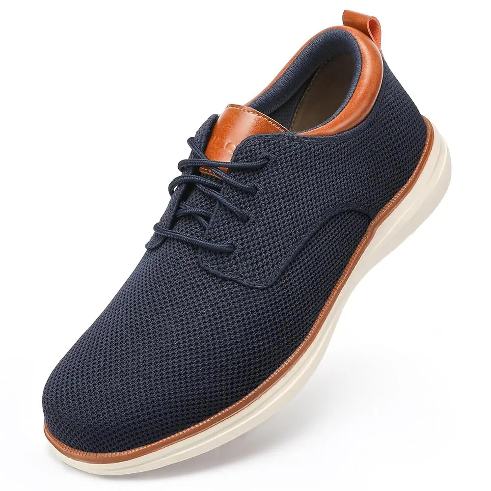 Men's Wide Casual Dress Oxfords Business Shoes Fashion Sneakers Mesh Breathable Comfortable Walking Shoes