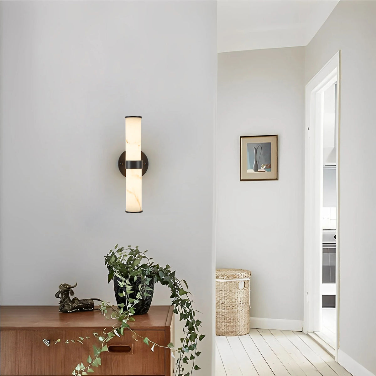 Modern Minimalist Black Painted Wall Lamp Iron Resin Wall Sconce for Living Room Bedroom Bedside Bathroom Vanity Light,2-piece