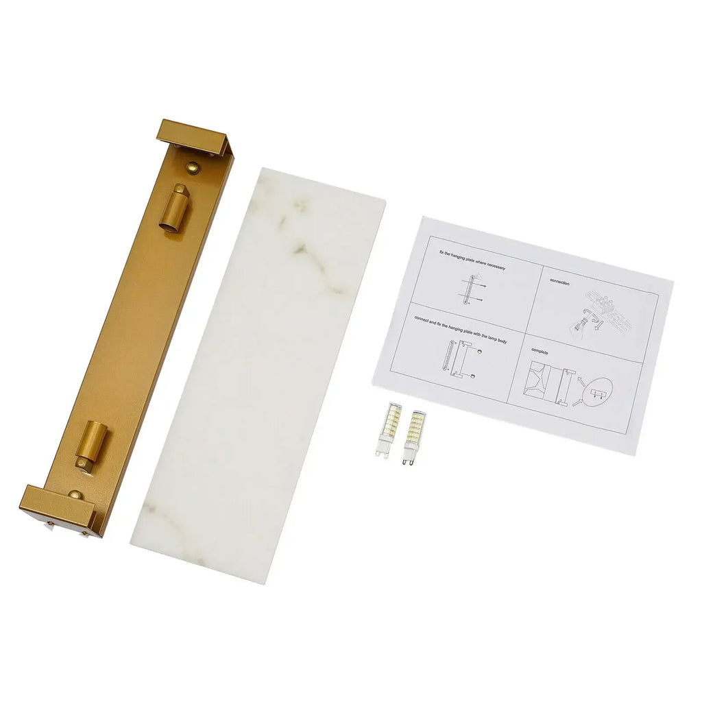 Alabaster Rectangular Wall Light G9 Lamp Base Modern Sconce for Bedroom Kitchen Living Room Interior Lighting 15x46cm