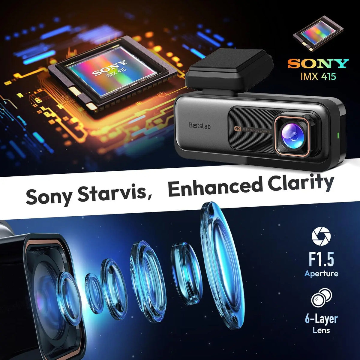 4K Front and Rear Dash Cam with ADAS, Night Vision, Parking Mode, WiFi GPS, Free 64GB SD Card