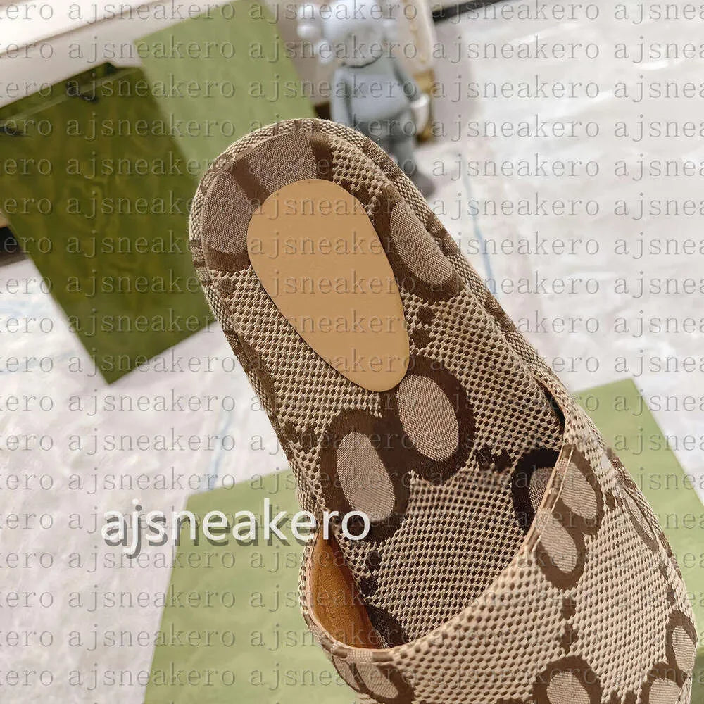 Designer Sandals slippers embroidered slippers Sandals Platform sliders canvas Flat Mules Platform Embroidered Linen High Heel S