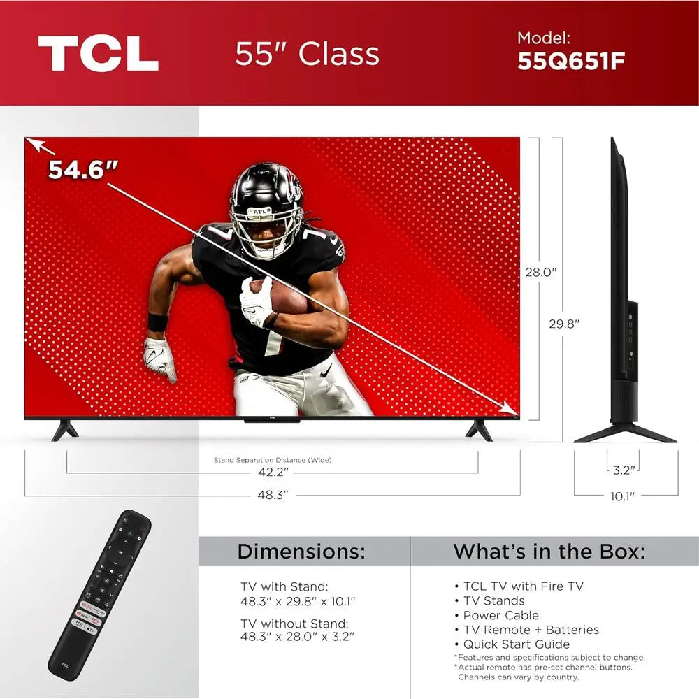 55-Inch Class Q65 QLED 4K Smart TV with ire TV (55Q651, 2024 el), Dolby Vision and Aos, HDR PRO+, Alexa Built-in with Voice Remo