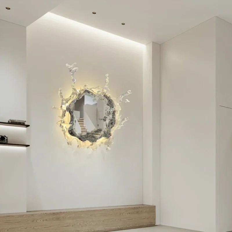 Modern Indoor Lighting Bathroom Water Mirror Acrylic LED Lamp Creative Decoration Hotel Villa Lighting Wall Lamp