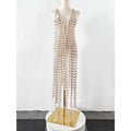 【New style】European and American    direct sale open back sling nightclub sexy fringe dress