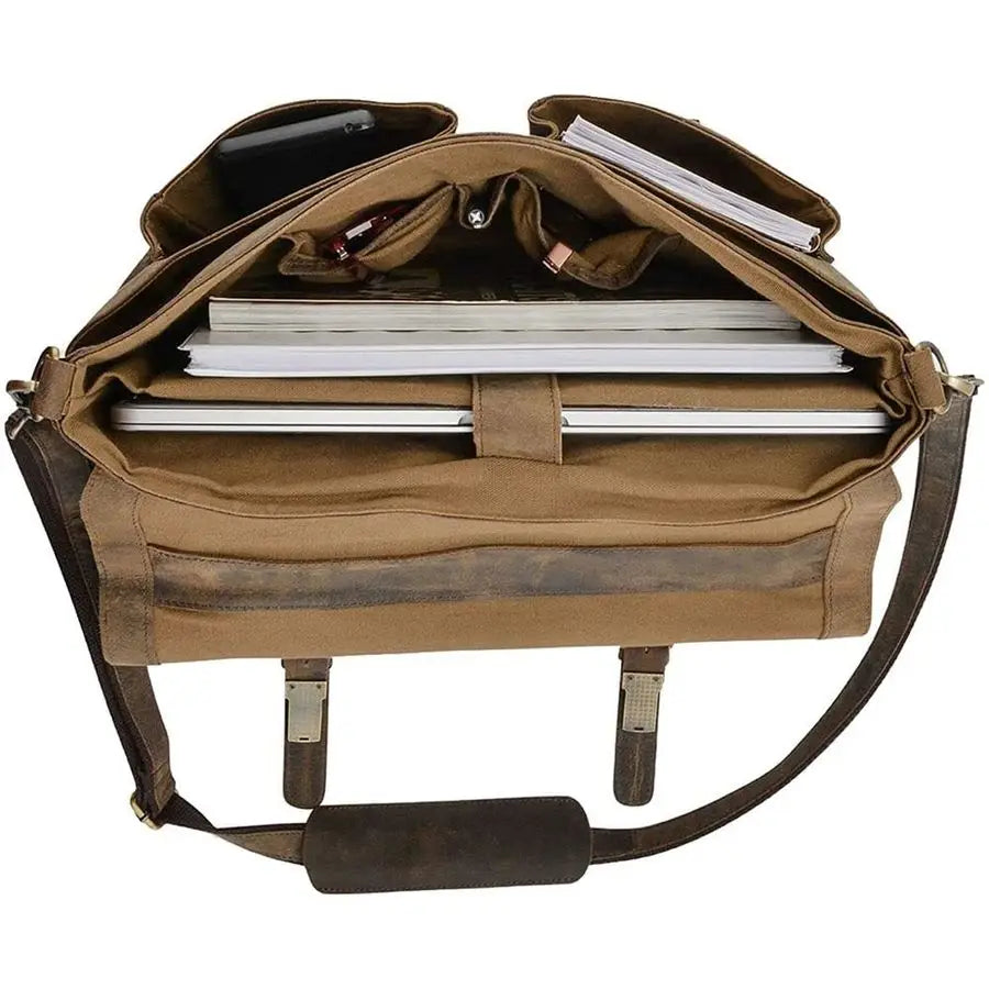 Inch Leather briefcase Laptop Messenger Bags for Men and Women Best Office Satchel Bag