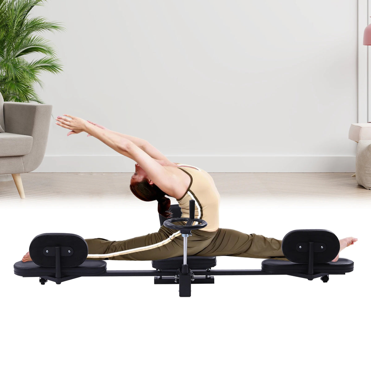 220lbs Load-bearing Capacity Professional Leg Stretcher 180° Adjustable with Handwheel for Splits, Home Gym & Yoga