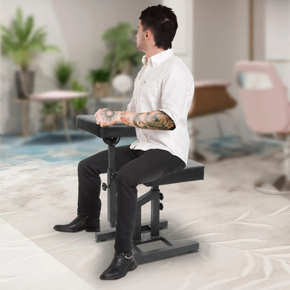Tattoo Chairs, Multifunctional Armchair for Artists Ajustable Panel Height Angles Tattoo Arm Rest Chair for Client Anti Slip H-S