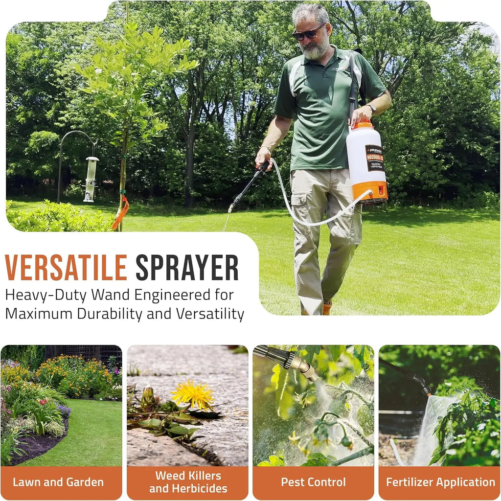 2 Gallon - HD2000-S - Heavy Duty Electric Sprayers in Lawn and Garden for Weed/Pest Control, Watering & More - with 2 Nozzles