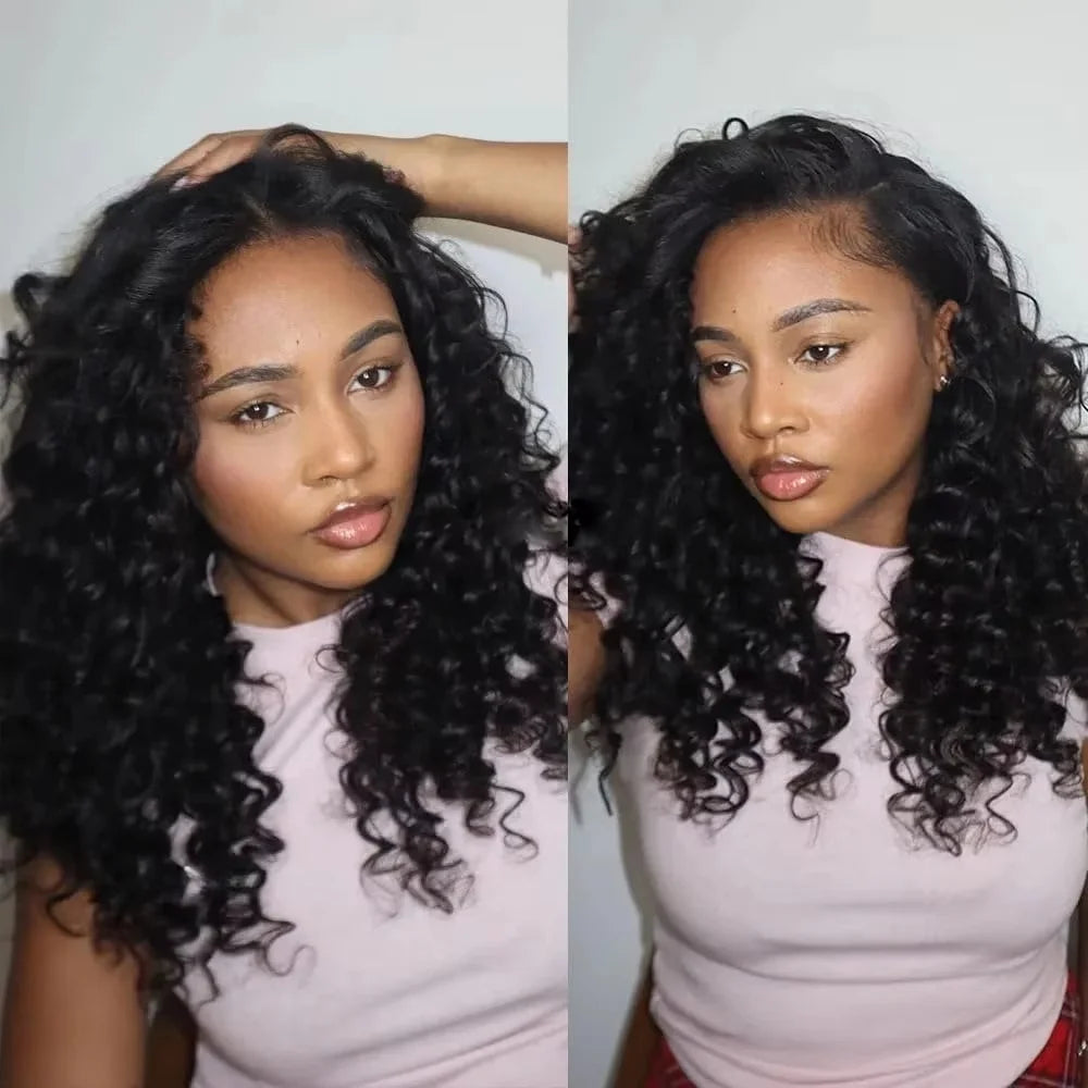 Deep Wave Crochet Human Hair Extensions Knotless Pre-Separated Curly Crochet Braids Weight Reusable Brazilian Hair Extension